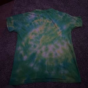 Green yellow tie dye shirt